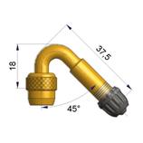 Angled Rigid Brass Extension 34mm 45 Deg Bend}